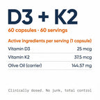 Vitamine D3 25 mcg + Vitamine K2