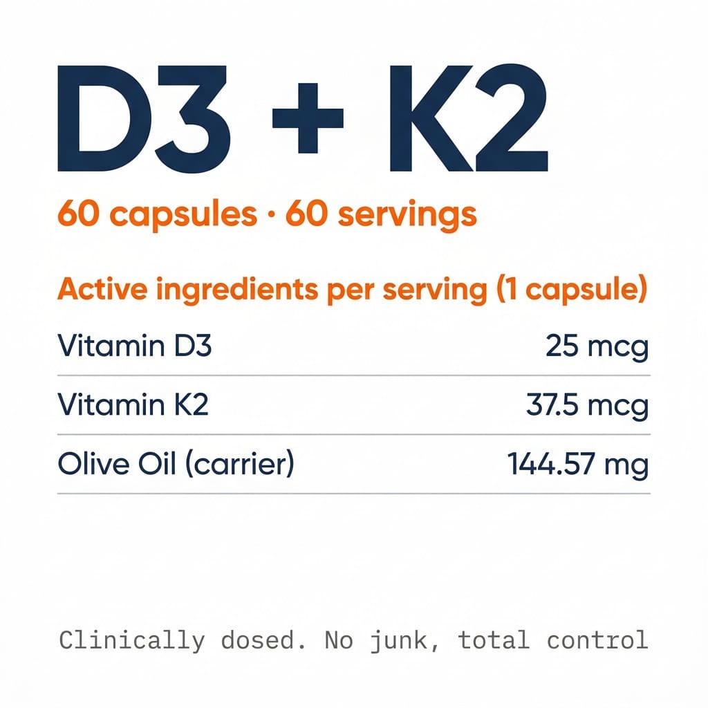 Vitamine D3 25 mcg + Vitamine K2